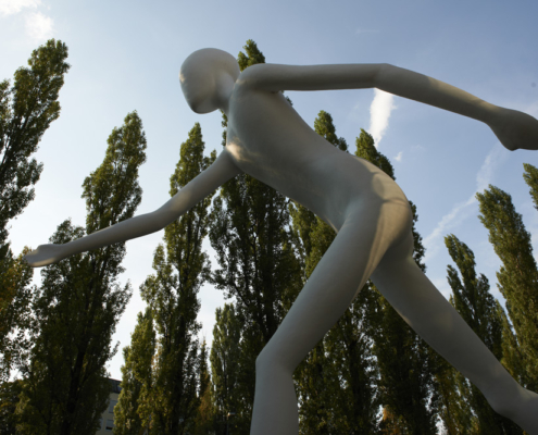 The Walking Man statue in Munich, by Jonathan Borofsky